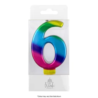 NUMBER 6 | RAINBOW GOLD METALLIC CANDLE