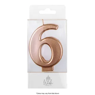NUMBER 6 | ROSE GOLD METALLIC CANDLE