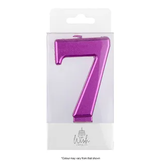 NUMBER 7 | PINK METALLIC CANDLE