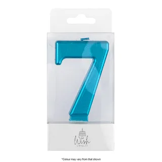 NUMBER 7 | BLUE METALLIC CANDLE