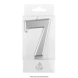 NUMBER 7| SILVER METALLIC CANDLE