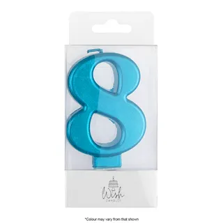 NUMBER 8 | BLUE METALLIC CANDLE