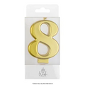 NUMBER 8 | GOLD METALLIC CANDLE
