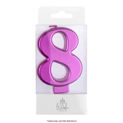 NUMBER 8 | PINK METALLIC CANDLE