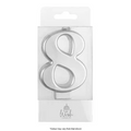 NUMBER 8| SILVER METALLIC CANDLE