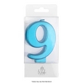 NUMBER 9 | BLUE METALLIC CANDLE