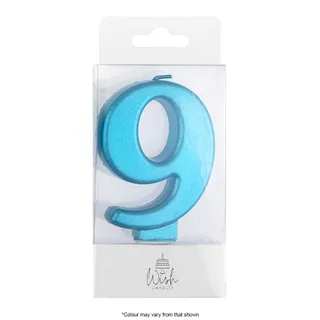 NUMBER 9 | BLUE METALLIC CANDLE