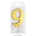 NUMBER 9 | GOLD METALLIC CANDLE