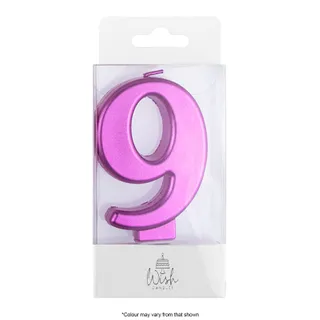 NUMBER 9 | PINK METALLIC CANDLE