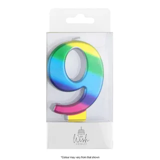 NUMBER 9 | RAINBOW GOLD METALLIC CANDLE