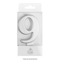 NUMBER 9| SILVER METALLIC CANDLE