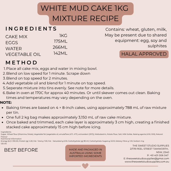WHITE CHOCOLATE MUD MIX | 2KG
