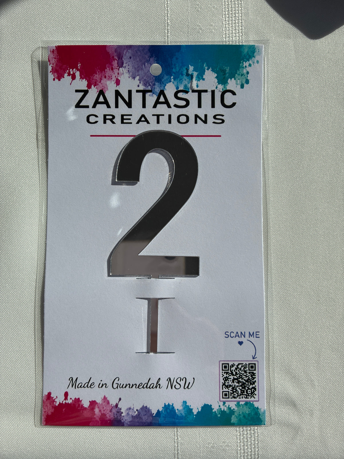 Number '2' Acrylic Cake Topper