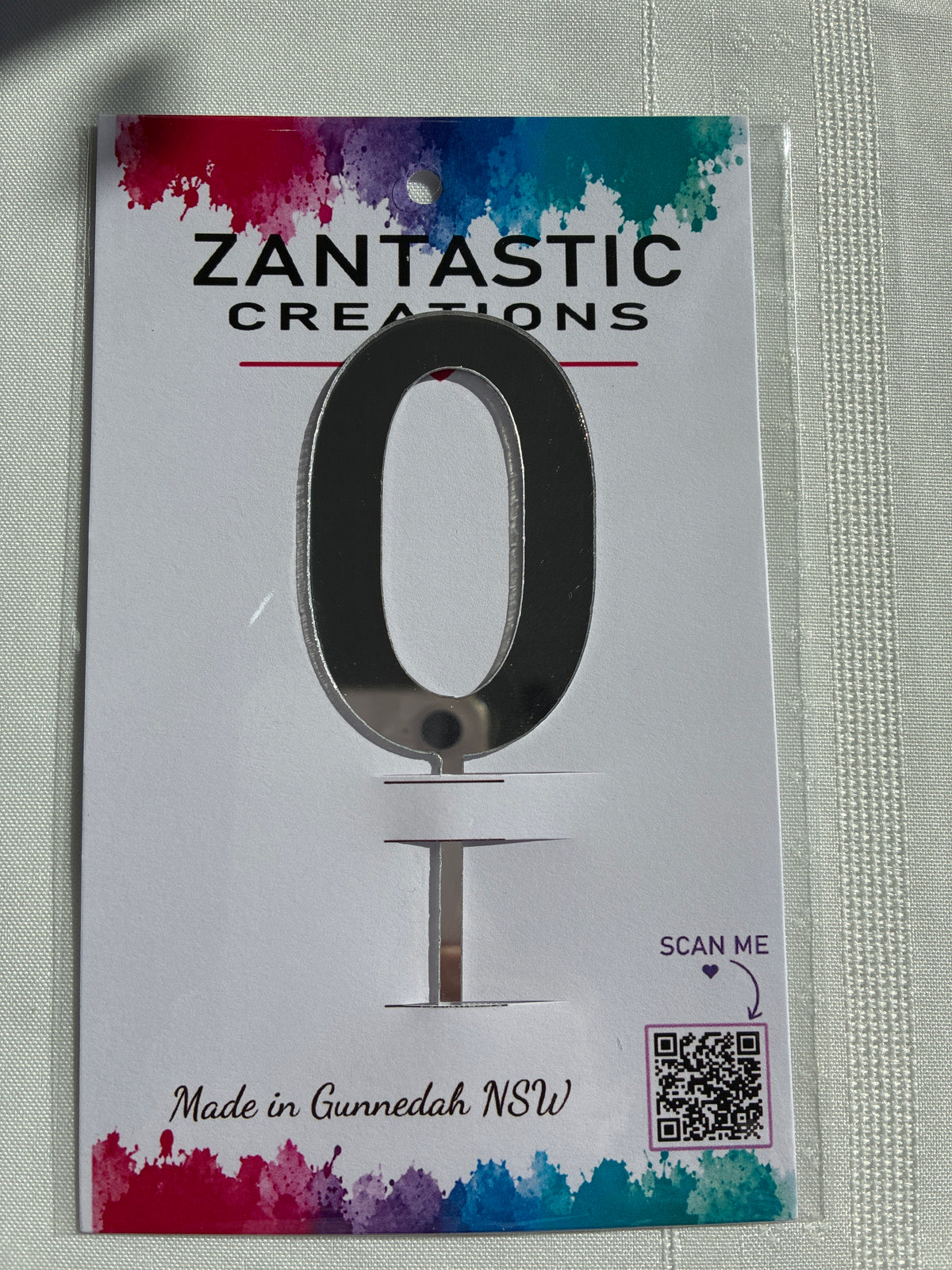 Number '0' Acrylic Cake Topper