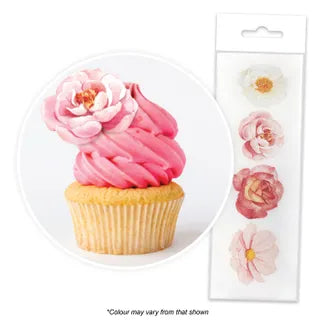 ASSORTED FLOWERS | WAFER TOPPERS | PACKET OF 16