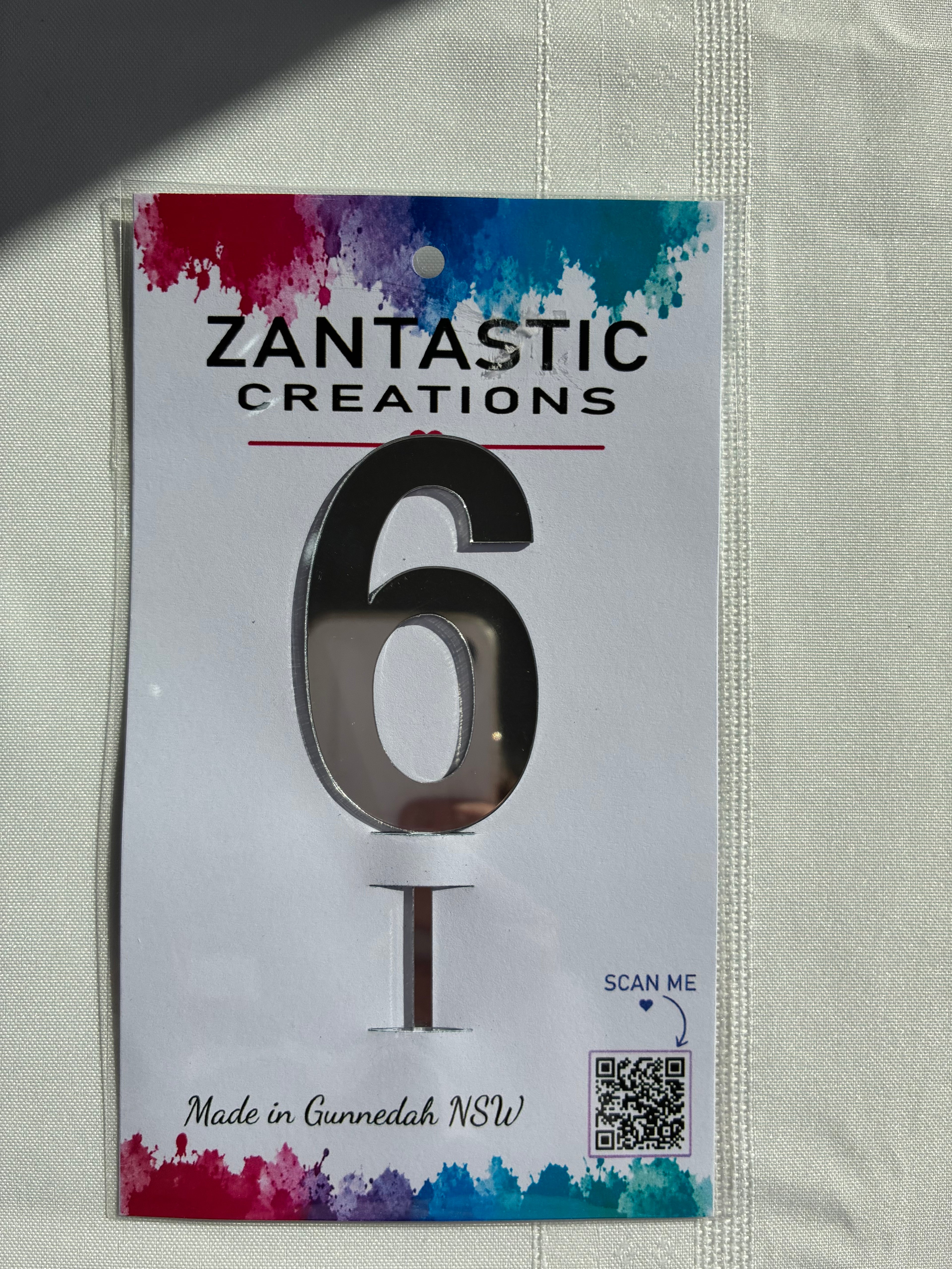 Number '6' Acrylic Cake Topper