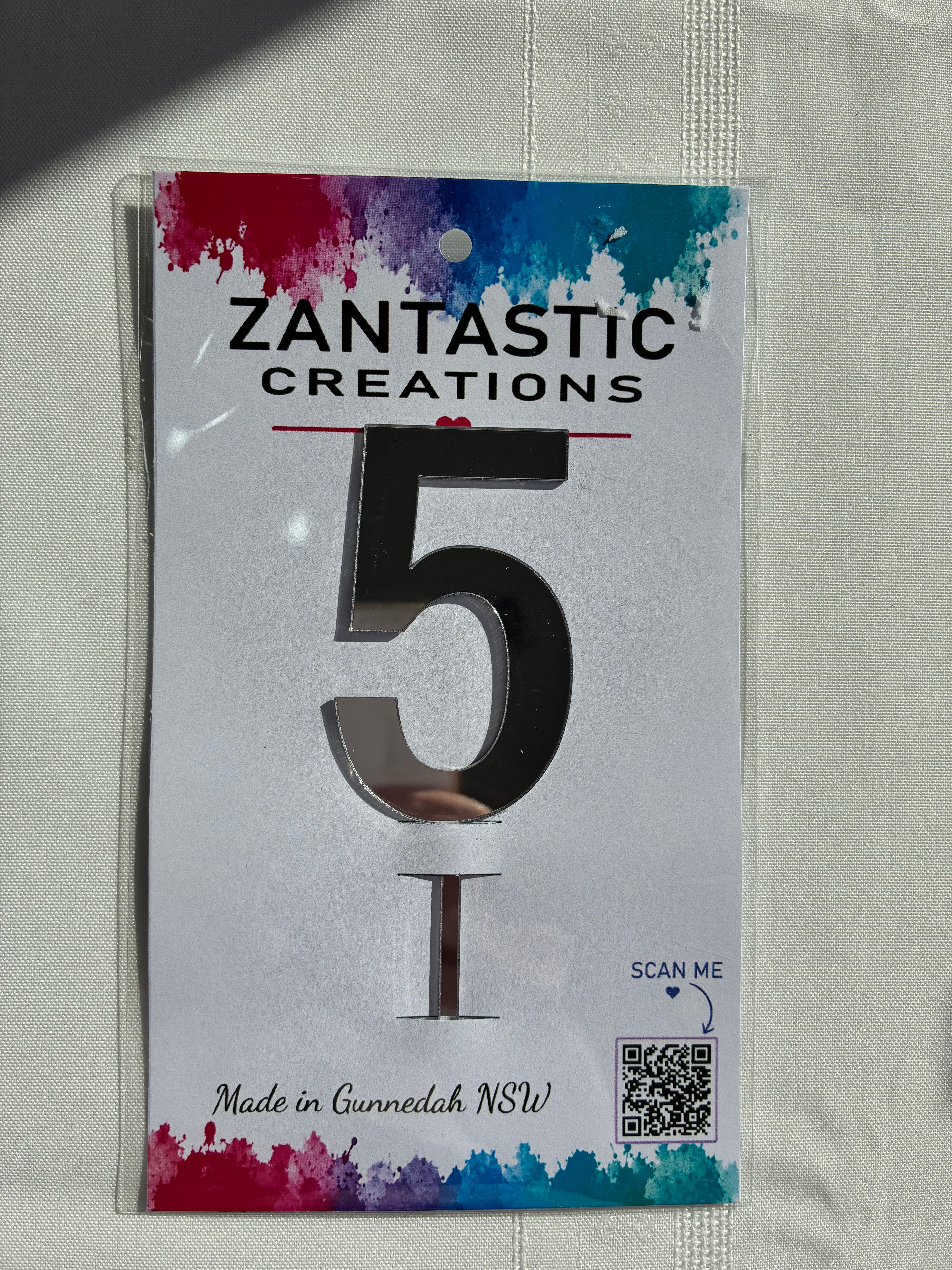Number '5' Acrylic Cake Topper