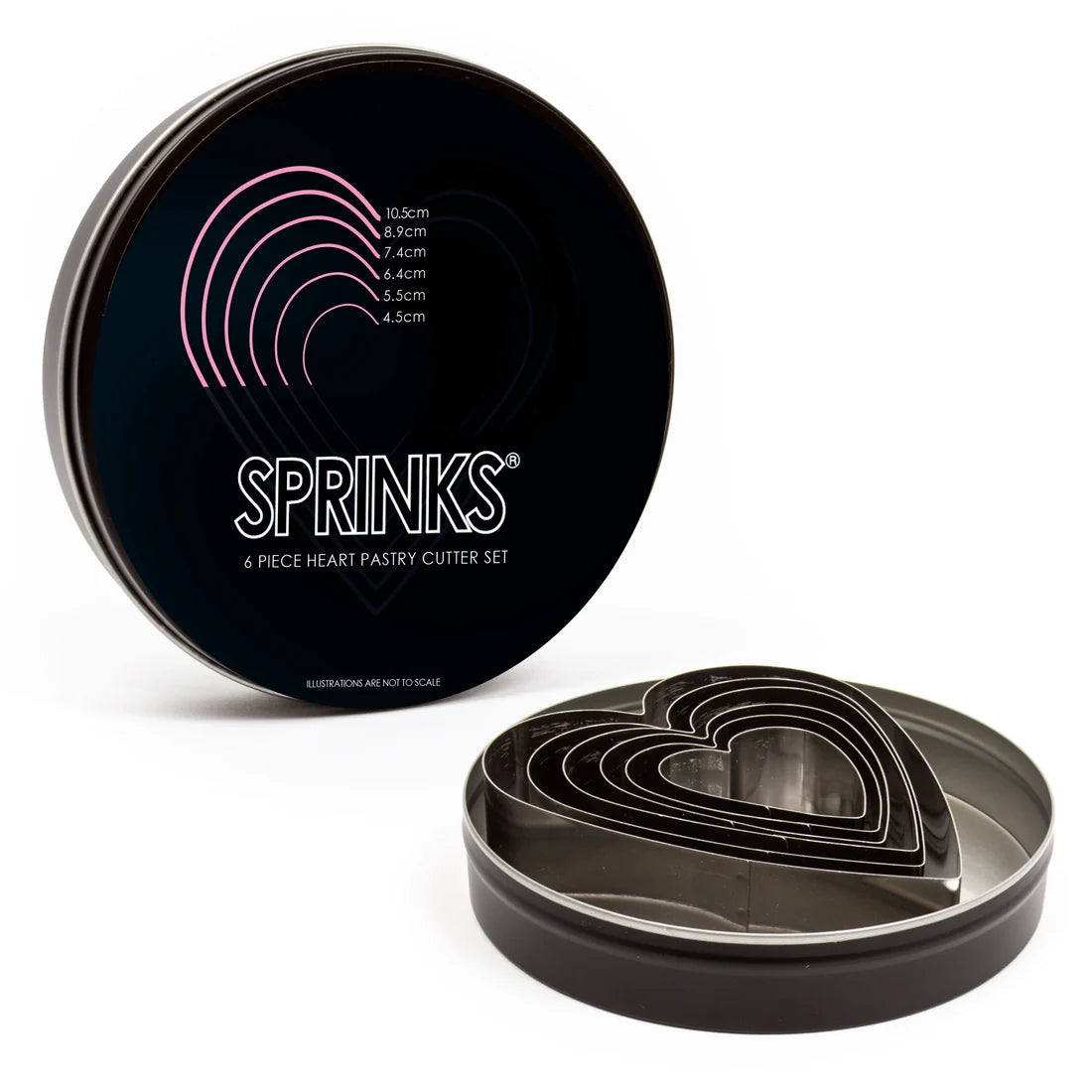 6-Piece HEART Stainless Pastry Cutter Set - by Sprinks