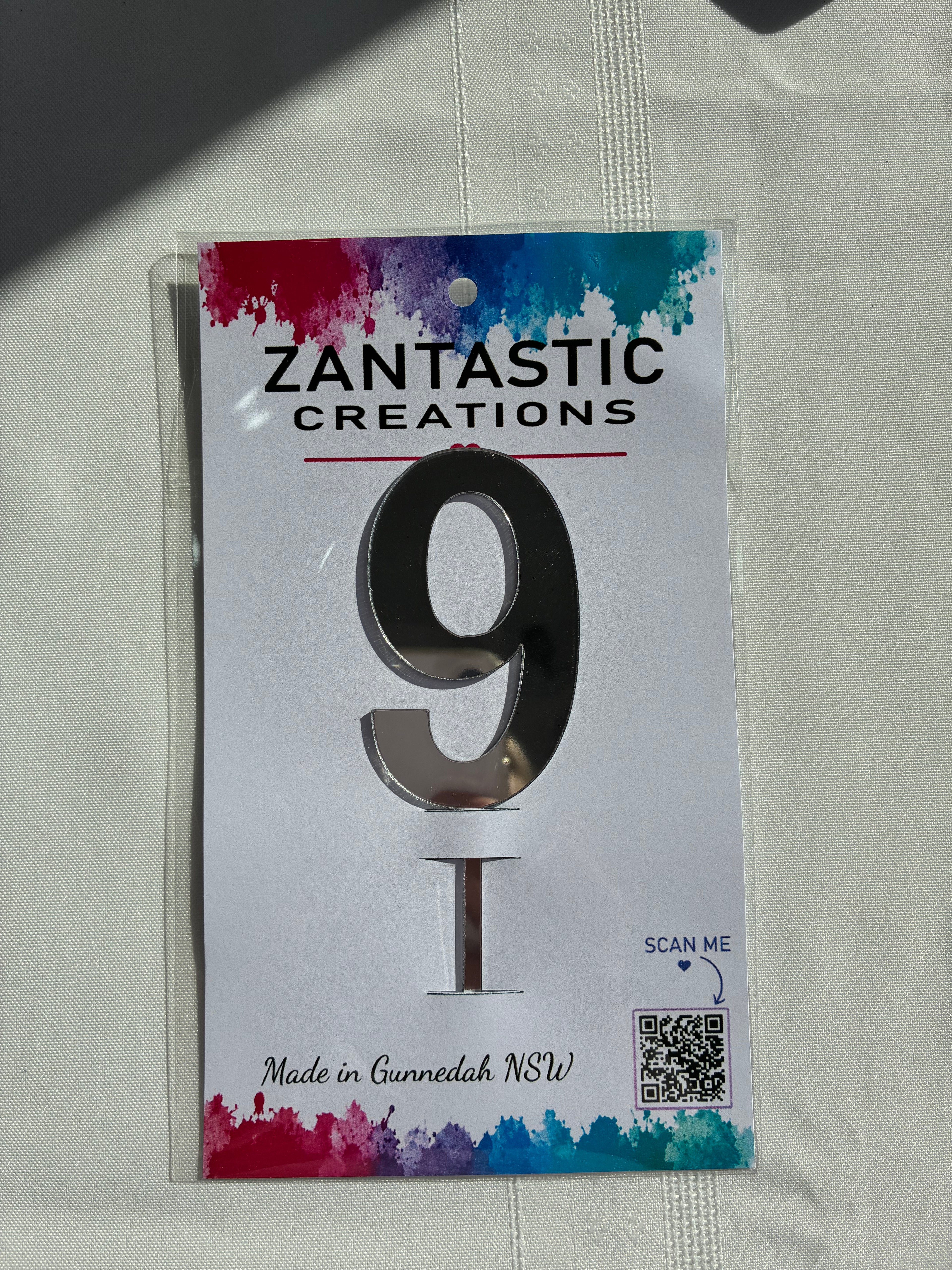 Number '9' Acrylic Cake Topper