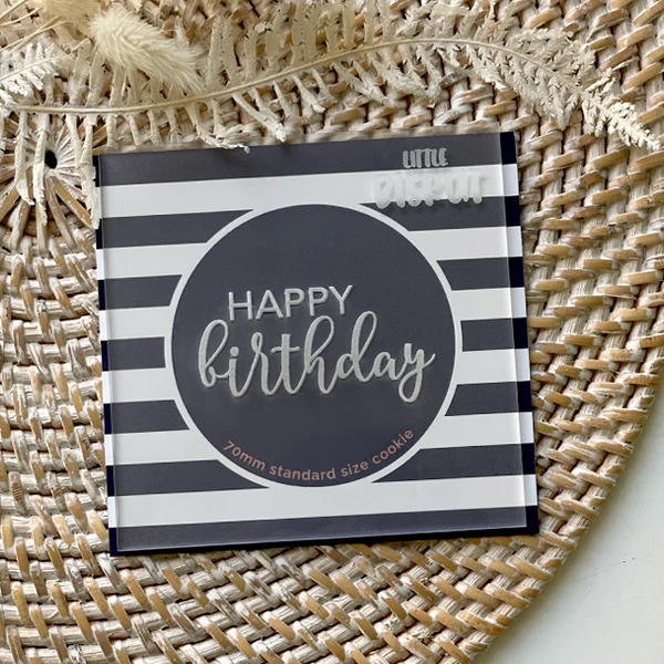 Happy Birthday Cursive Debosser (Little Biskut Level Up!)