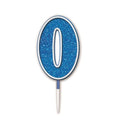 NUMBER 0 BLUE GLITTER CANDLE