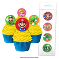 SUPER MARIO BROS | EDIBLE WAFER CUPCAKE TOPPERS | 16 PIECE PACK