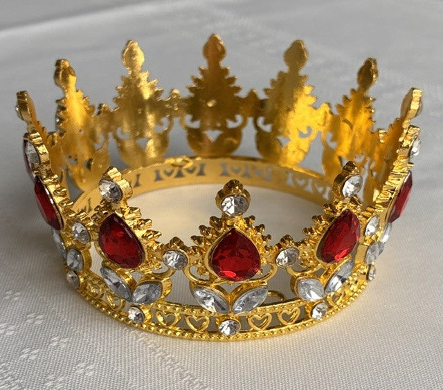Small Crown Gold with Ruby Gems