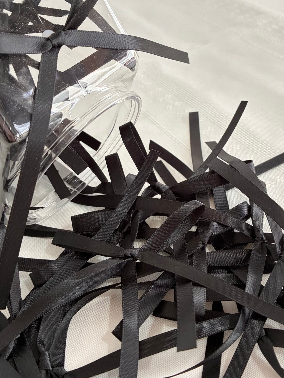 Black vintage long ribbons