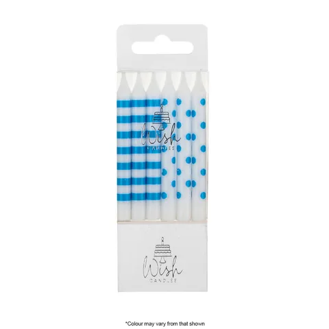DOTS & STRIPES CANDLES | BLUE | 12 CANDLES