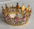 Small Crown Gold with Pink Gems