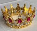 Small Crown Gold with Hot Pink Gems