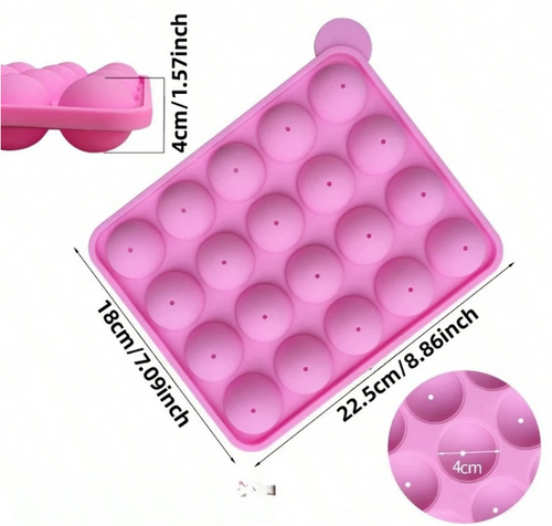 20-Cavity Silicone Lollipop Mould For Cake Pops