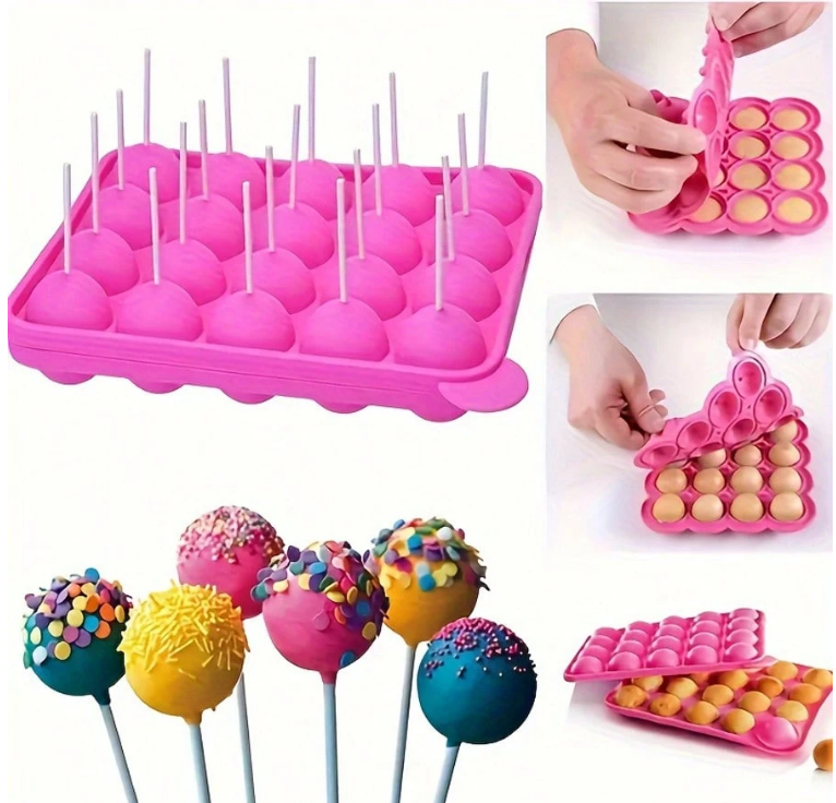 20-Cavity Silicone Lollipop Mould For Cake Pops