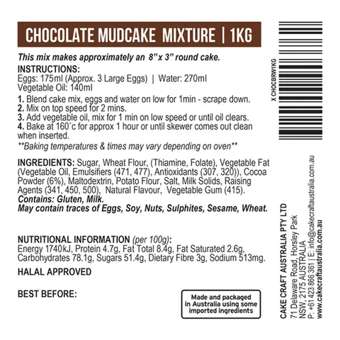 CHOCOLATE MUD CAKE MIX | 1KG