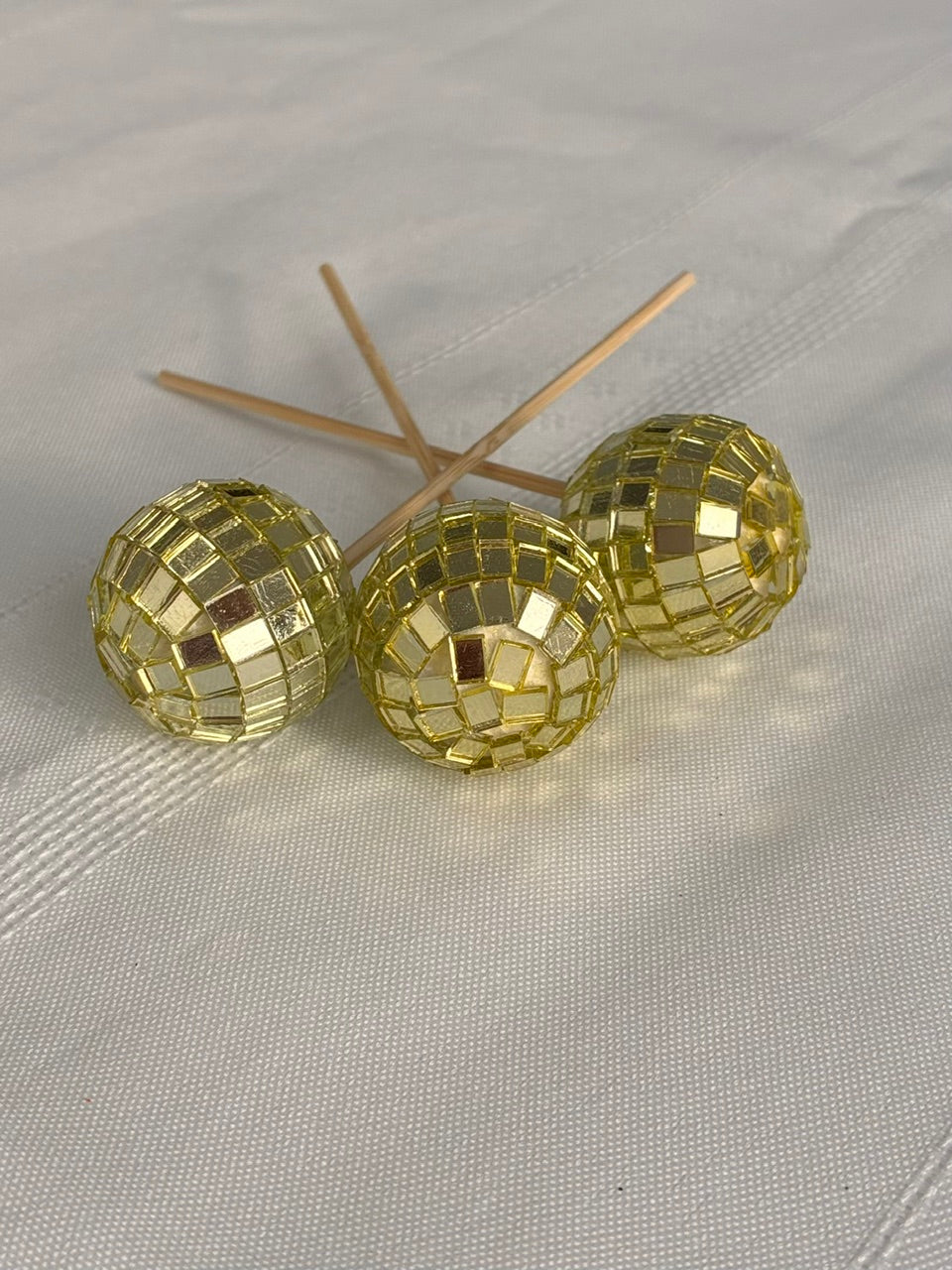 Gold Disco Deco Balls Each
