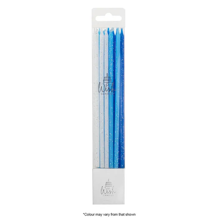 DREAM TALL GLITTER CANDLES | BLUE | 12 CANDLES