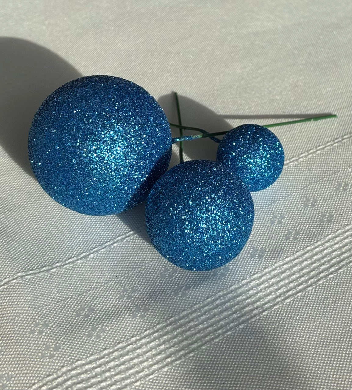 Blue Glitter Deco Balls Each