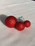 Red Glitter Deco Balls Each