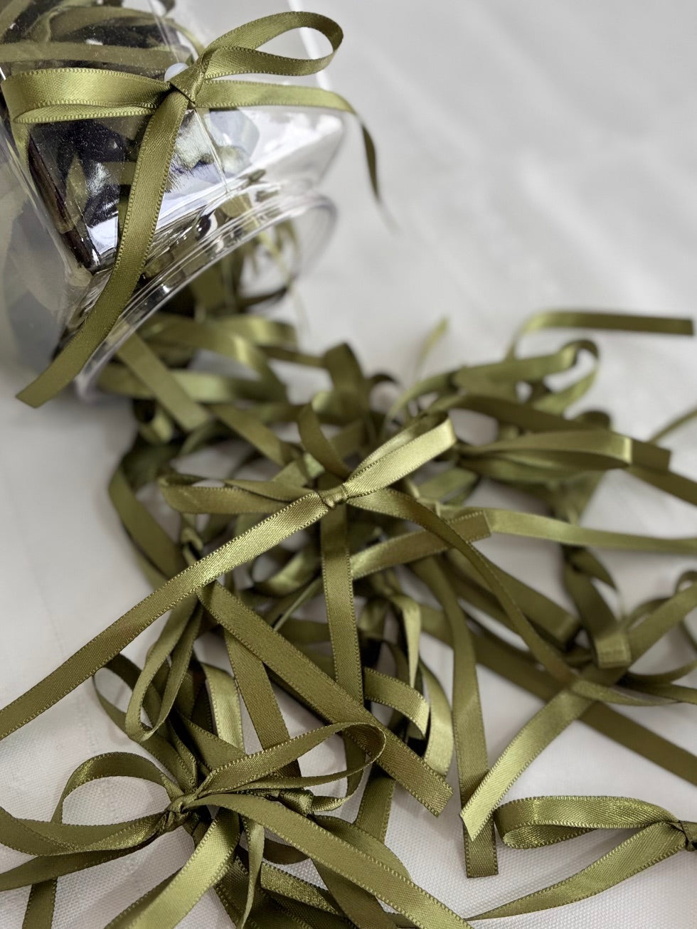 Green vintage long ribbons