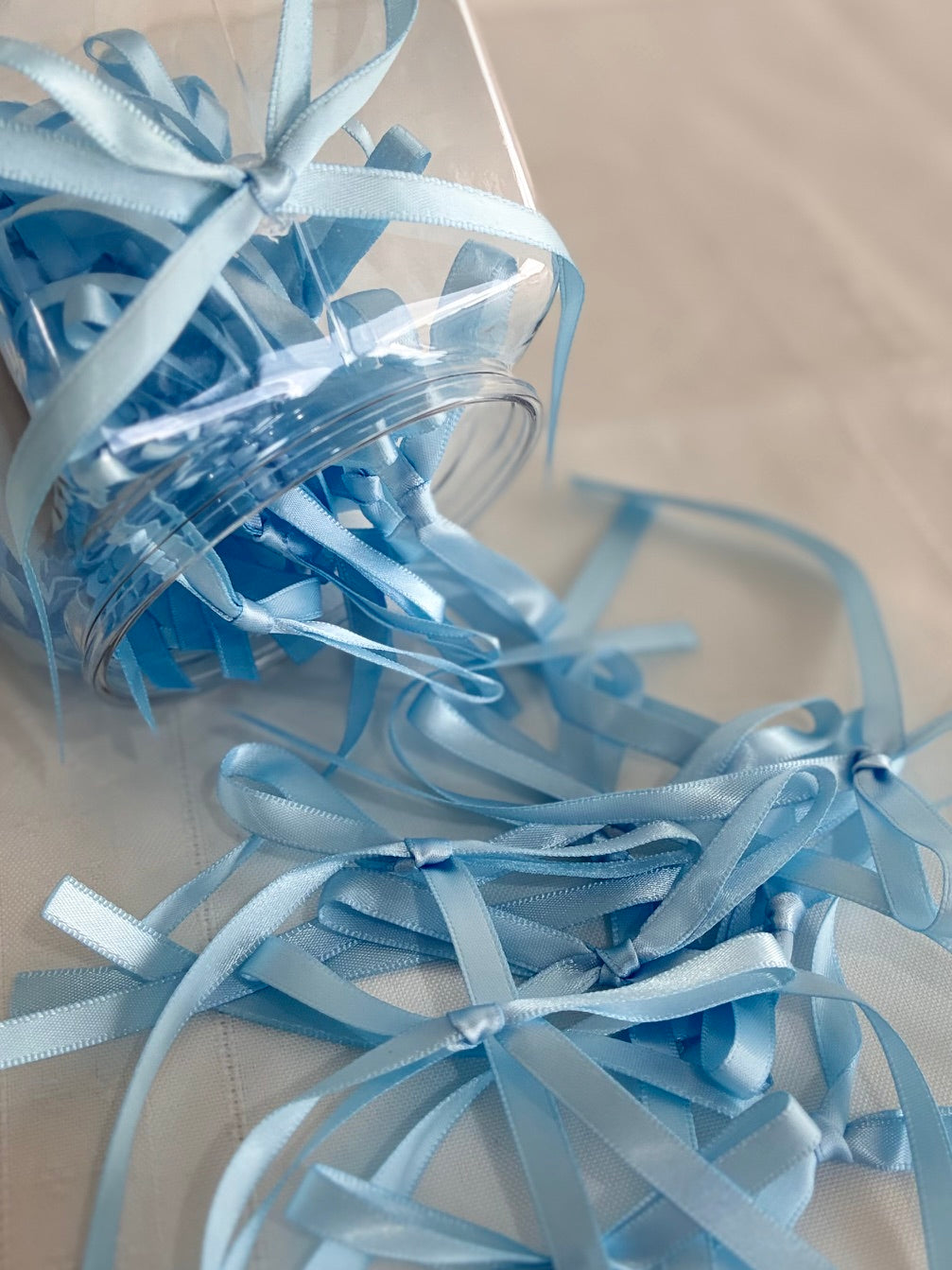 Light blue vintage long ribbons