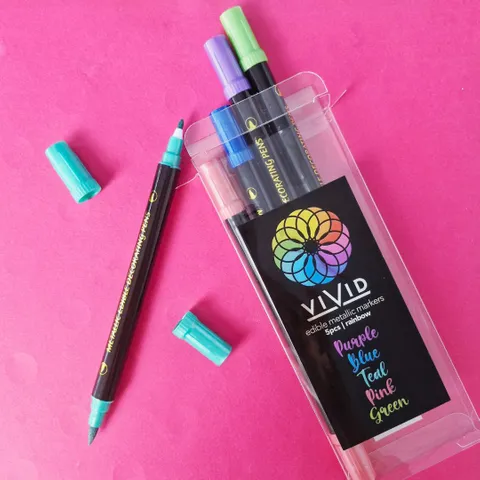 EDIBLE METALLIC MARKERS | RAINBOW | 5PK