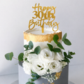 Happy 30th Birthday Acrylic Cake Topper Small