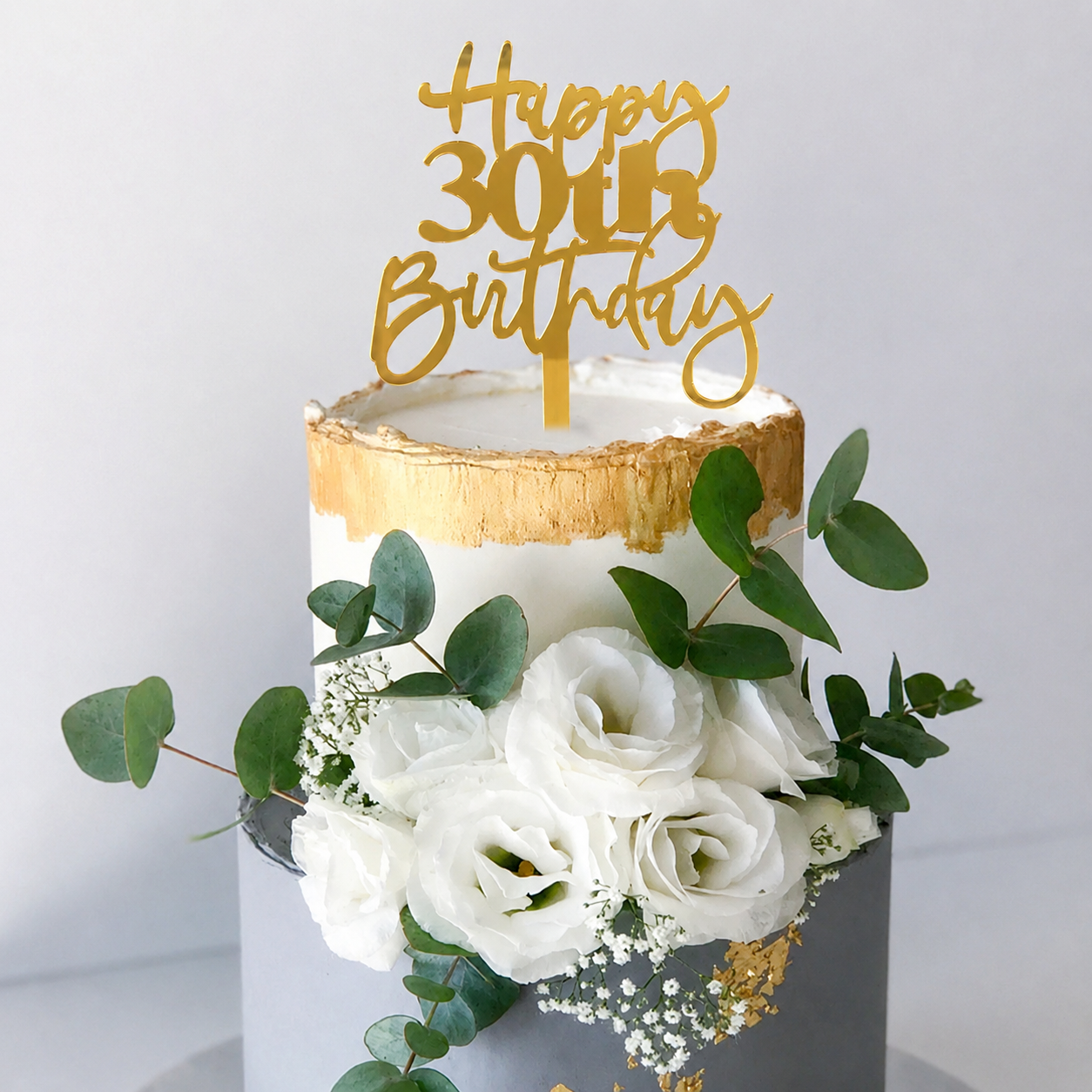 Happy 30th Birthday Acrylic Cake Topper Small