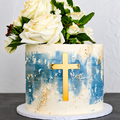 Small Baptism cross cake charm
