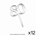 CAKE CRAFT | #80 | 3.5CM | SILVER MIRROR | ACRYLIC CUPCAKE TOPPER | 12 PACK
