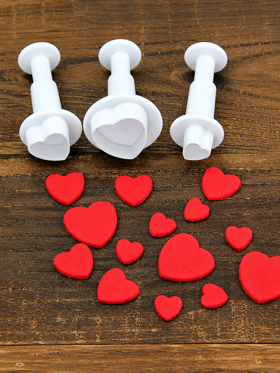 Heart Plunger Stamp/Cutter 3 Pack