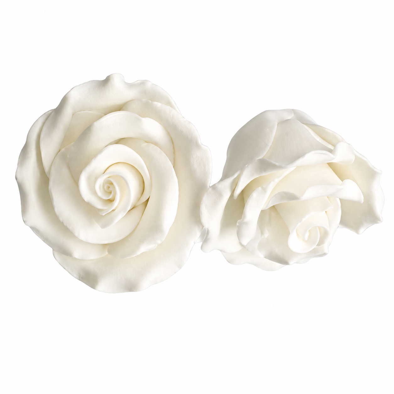 MEDIUM ROSE WHITE SUGAR FLOWERS