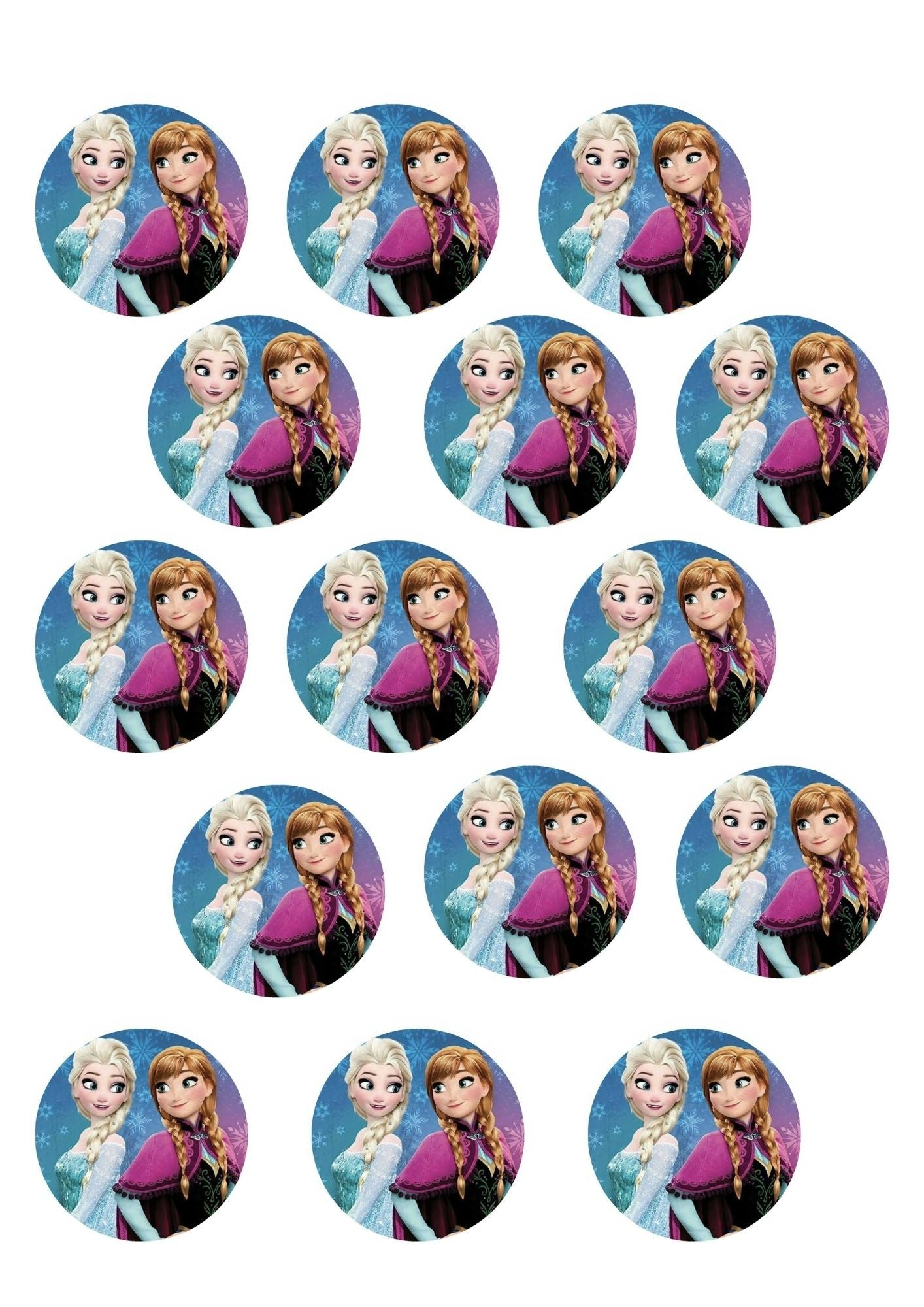Custom Icing edible images 5cm diameter (15 circles)