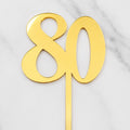 80th Number Acrylic Cake Topper Small