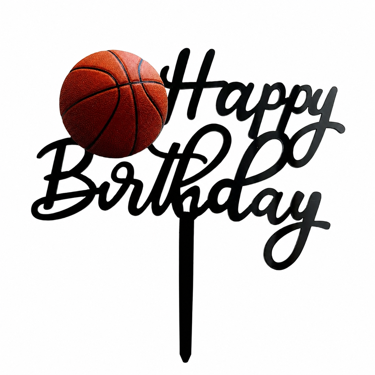 Happy Birthday with BasketBall Cake Topper Small